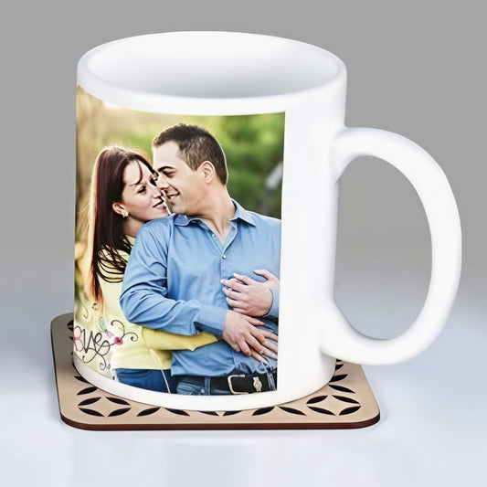 Personalized Photo Printed Coffee Mug for All Occasions - (Full White  round hendel 1 Ceramic Printed Magic Mug - 325 ML)