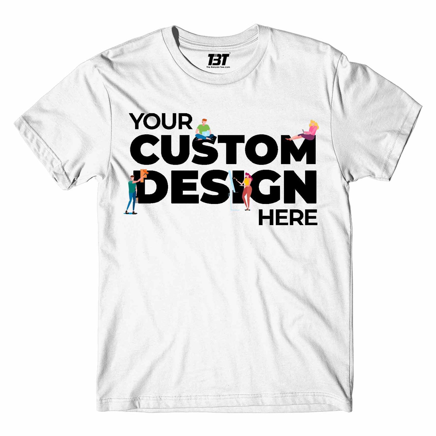 Customized Round Neck T-Shirt - Personalised Print-Photo, Text, Logo or Company Name | Custom T Shirt for Men & Women