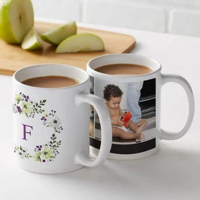 Personalized Photo Printed Coffee Mug for All Occasions - (full White Rround handle Ceramic Printed 2 Mug - 325 ML)