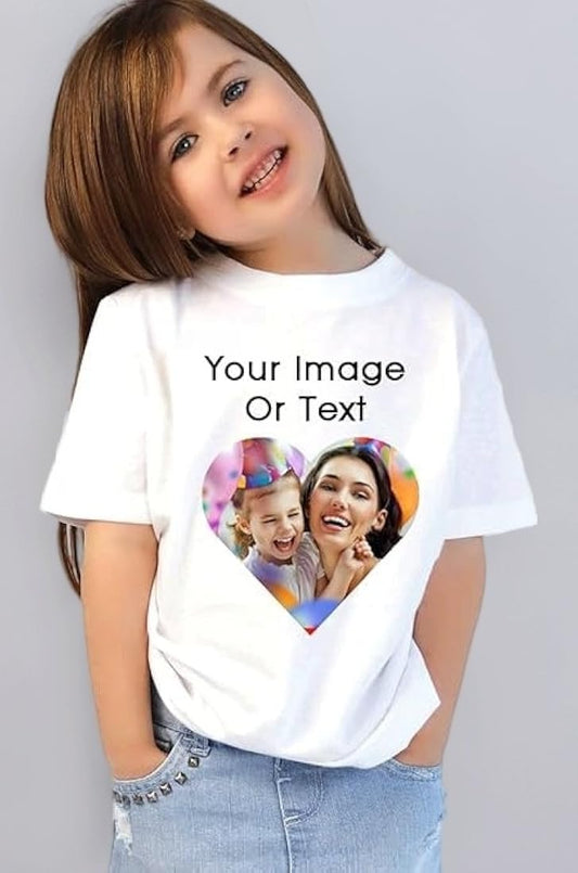 Customized Round Neck T-Shirt Print Photo, Text, Logo or Company Name | Custom T-Shirt